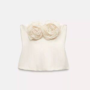 NWT Zara strapless floral top size S